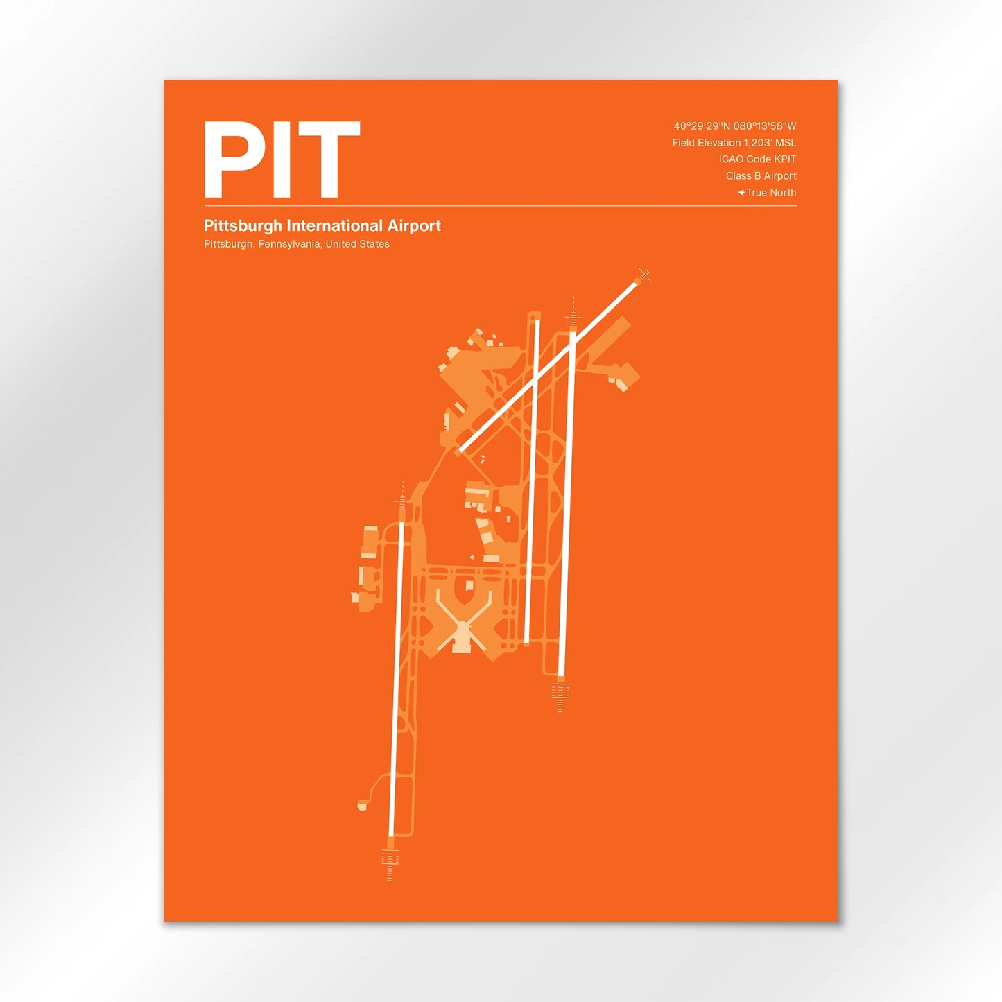 PIT | Pittsburgh - Sunset Orange - 16×20" - No Frame