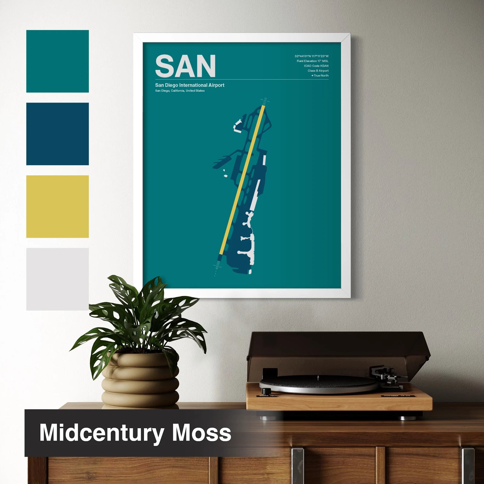 SAN | San Diego - Mid - Century Slate - 12×18" - No Frame