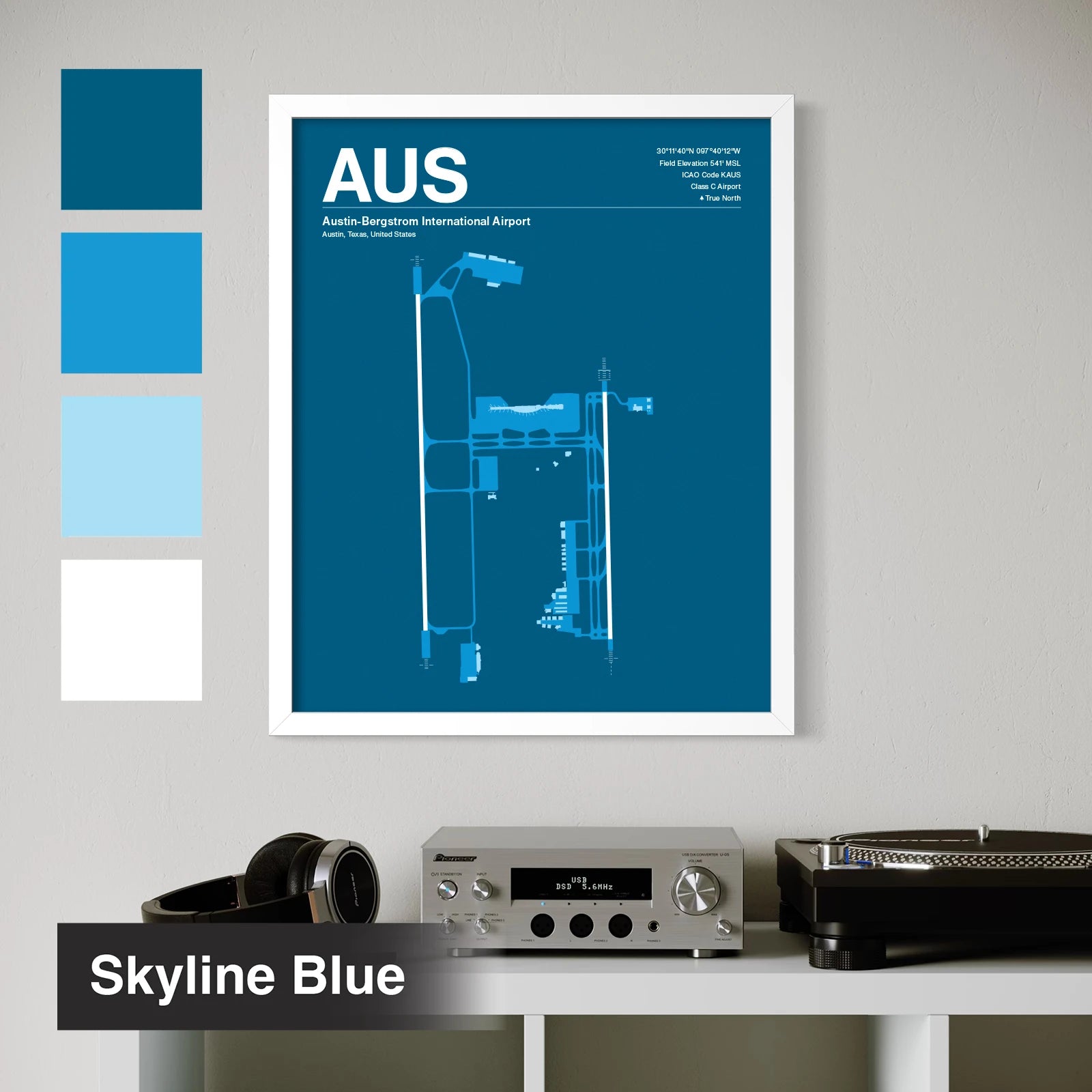 AUS | Austin - Sunset Orange - A3 - No Frame