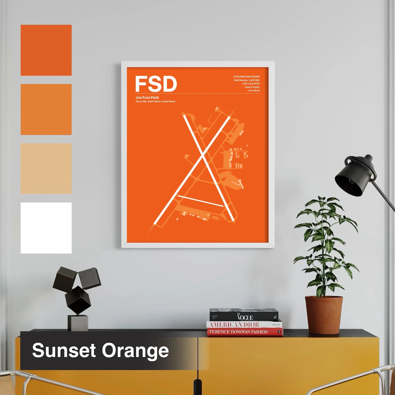 FSD | Sioux Falls - Sunset Orange - A3 - No Frame