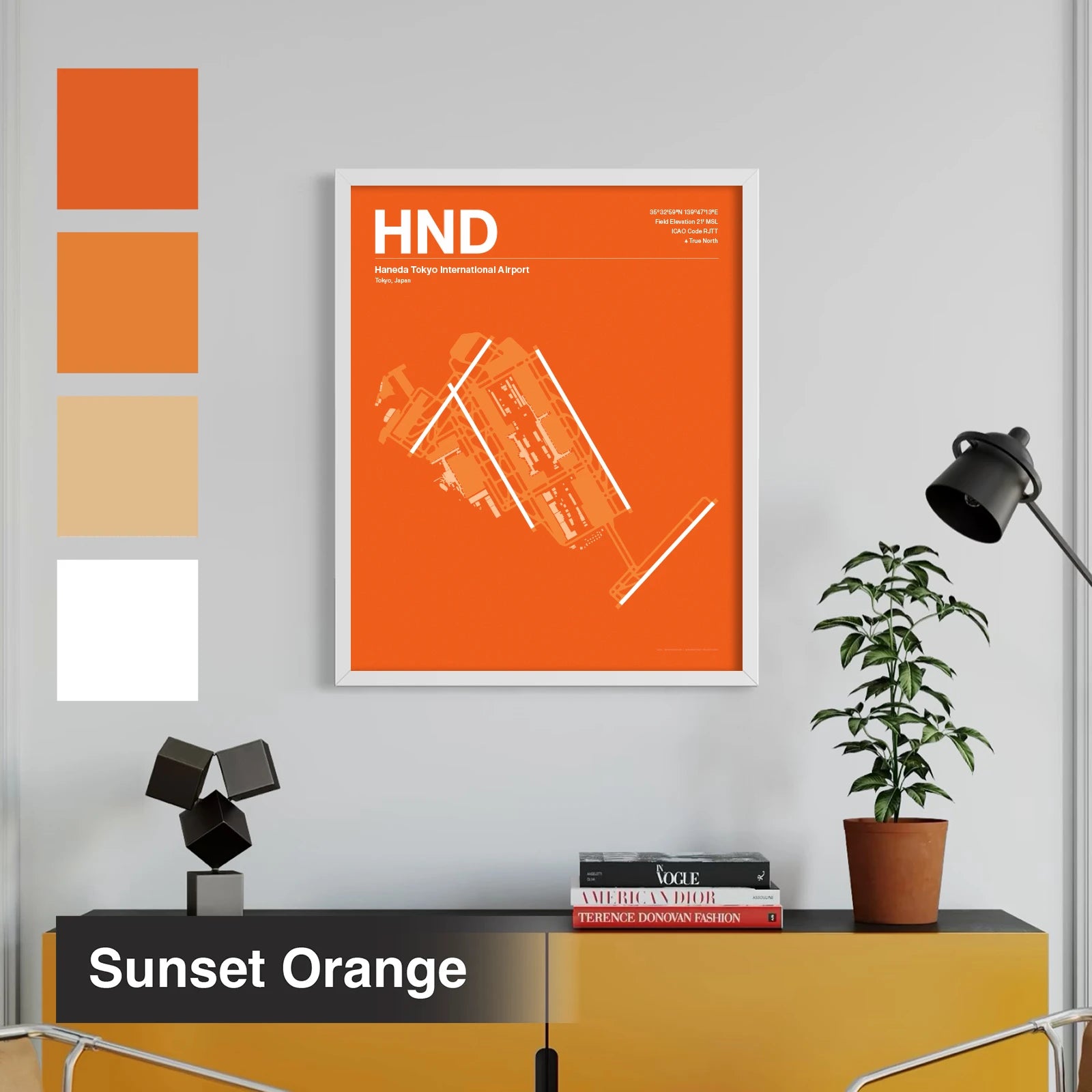 HND | Tokyo - Sunset Orange - A3 - No Frame