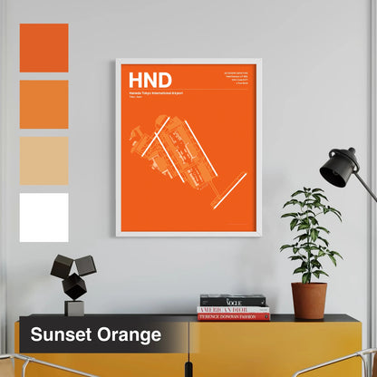 HND | Tokyo - Sunset Orange - A3 - No Frame
