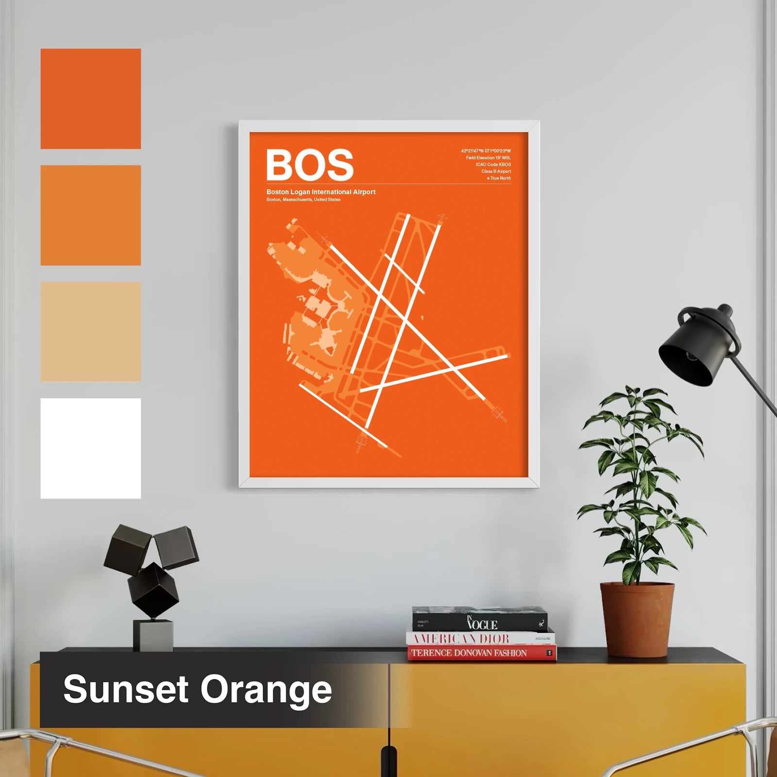 BOS | Boston - Sunset Orange - A3 - No Frame