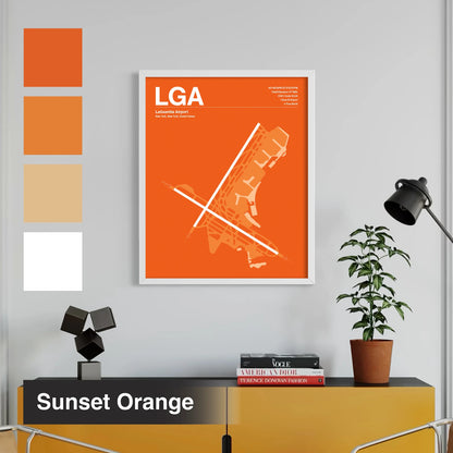 LGA | New York - Sunset Orange - A3 - No Frame