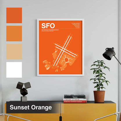 SFO | San Francisco - Mid - Century Slate - 12×18" - No Frame
