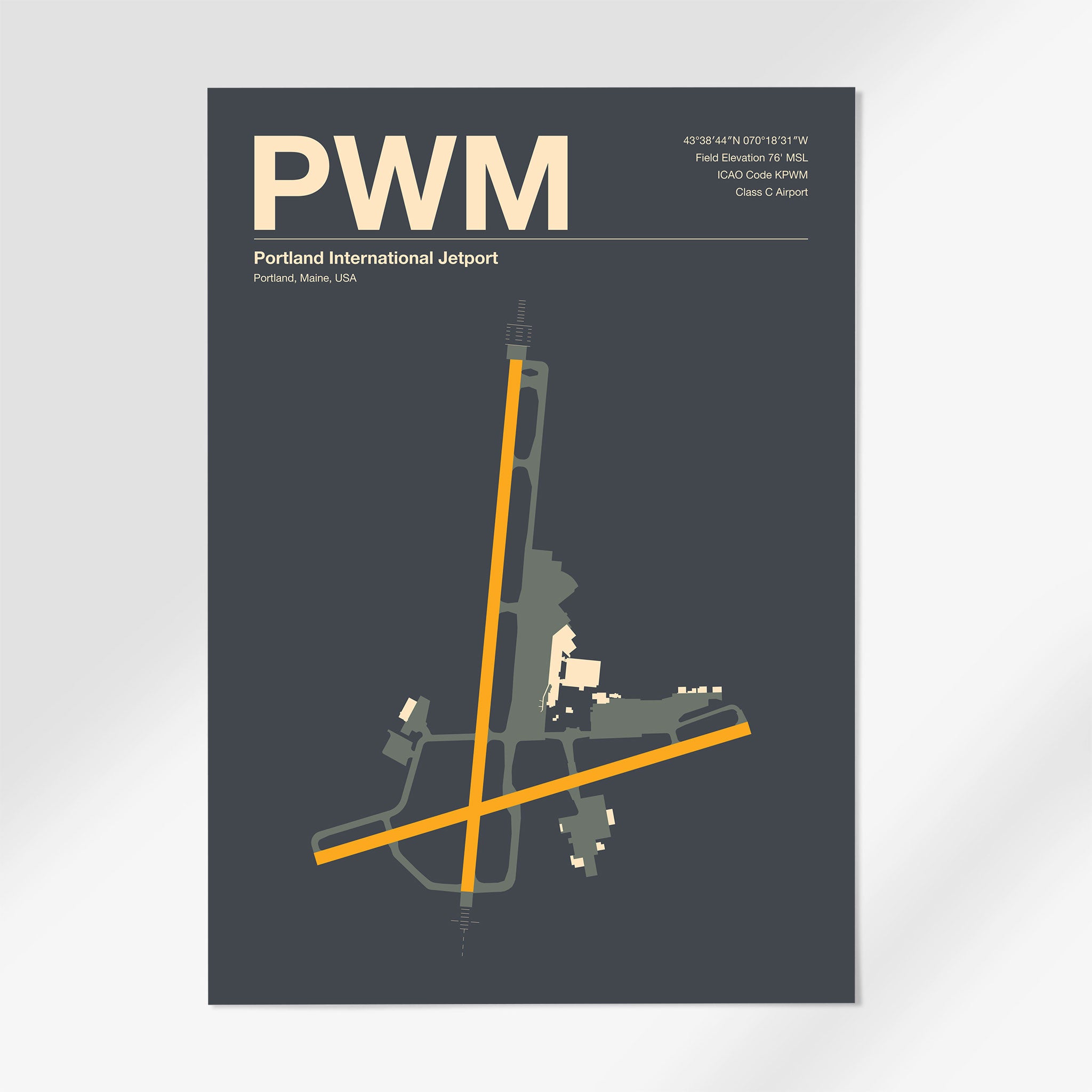 PWM | Portland - 24×36" - Mid - Century Slate - No Frame