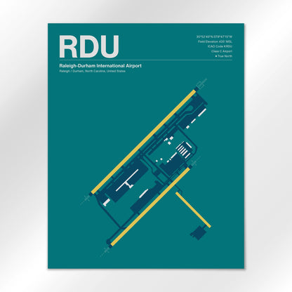 RDU | Raleigh / Durham - Mid - Century Moss - 16×20" - No Frame
