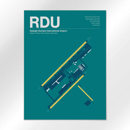 RDU | Raleigh / Durham - Mid - Century Moss - 18×24" - No Frame