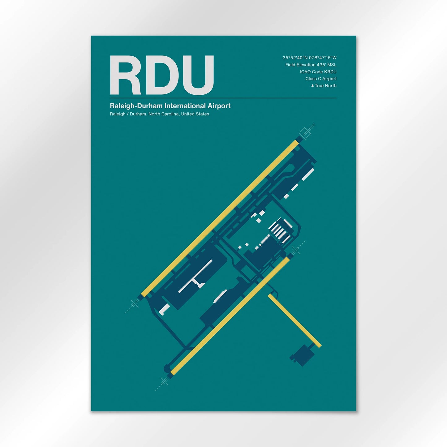 RDU | Raleigh / Durham - Mid - Century Moss - A1 - No Frame