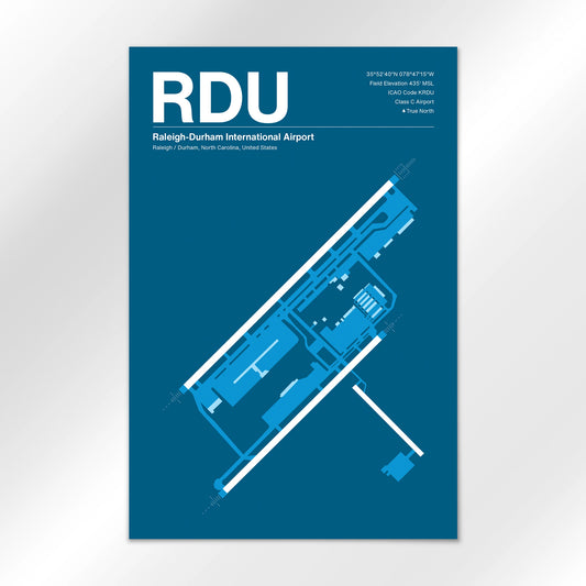 RDU | Raleigh / Durham - Skyline Blue - 12×18" - No Frame