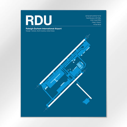RDU | Raleigh / Durham - Skyline Blue - 16×20" - No Frame