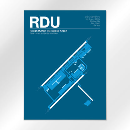 RDU | Raleigh / Durham - Skyline Blue - 18×24" - No Frame