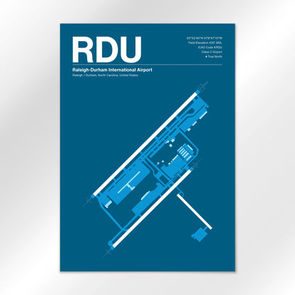 RDU | Raleigh / Durham - Skyline Blue - A3 - No Frame
