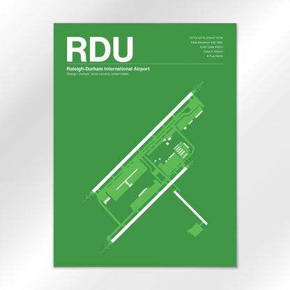 RDU | Raleigh / Durham - Overland Green - 18×24" - No Frame