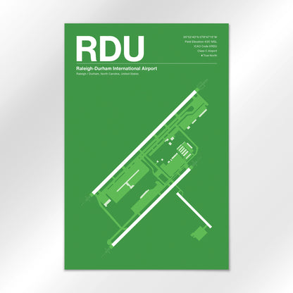 RDU | Raleigh / Durham - Overland Green - 24×36" - No Frame