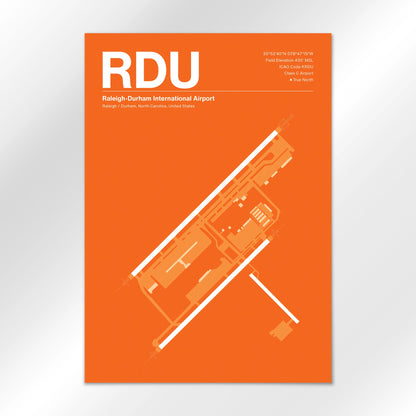RDU | Raleigh / Durham - Sunset Orange - A1 - No Frame