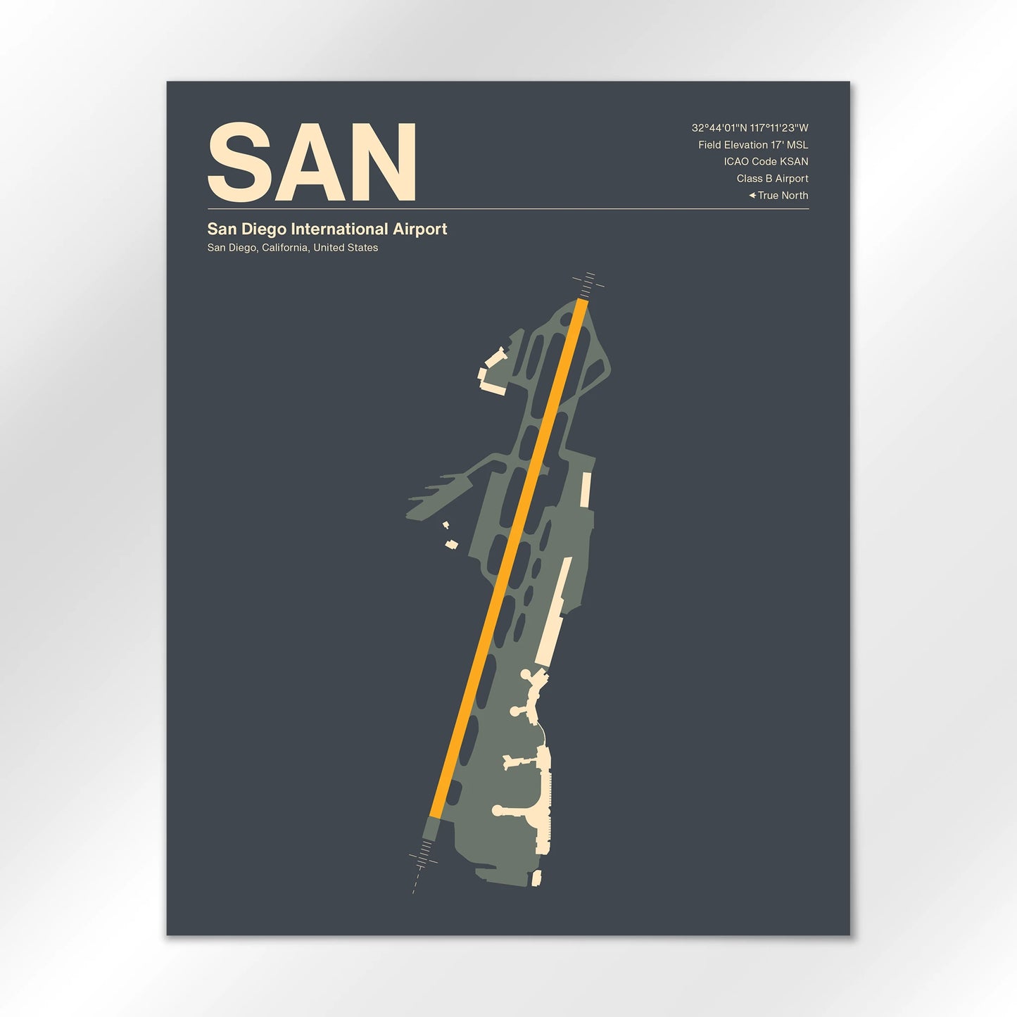 SAN | San Diego - Mid - Century Slate - 16×20" - No Frame