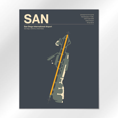 SAN | San Diego - Mid - Century Slate - 16×20" - No Frame