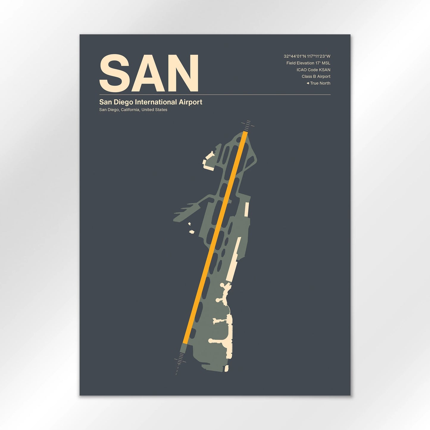 SAN | San Diego - Mid - Century Slate - 18×24" - No Frame