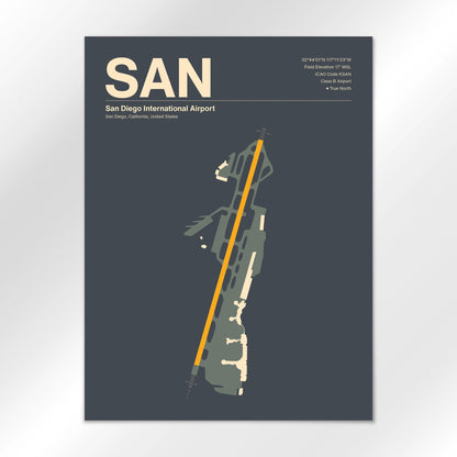 SAN | San Diego - Mid - Century Slate - 18×24" - No Frame