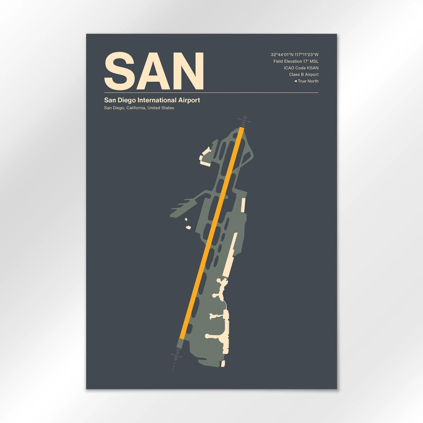 SAN | San Diego - Mid - Century Slate - A2 - No Frame