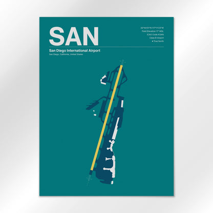 SAN | San Diego - Mid - Century Moss - 18×24" - No Frame