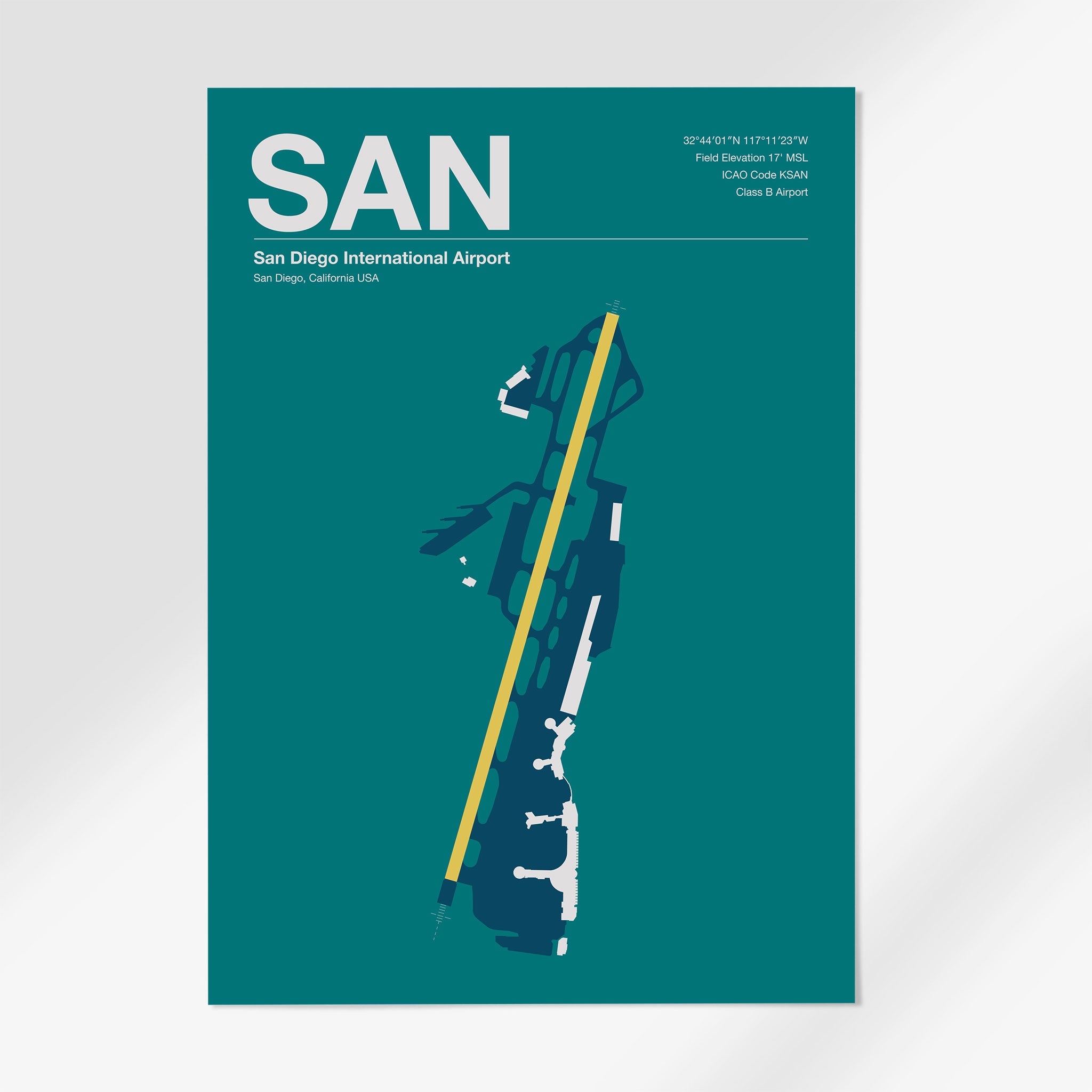 SAN | San Diego - 24×36" - Mid - Century Moss - No Frame