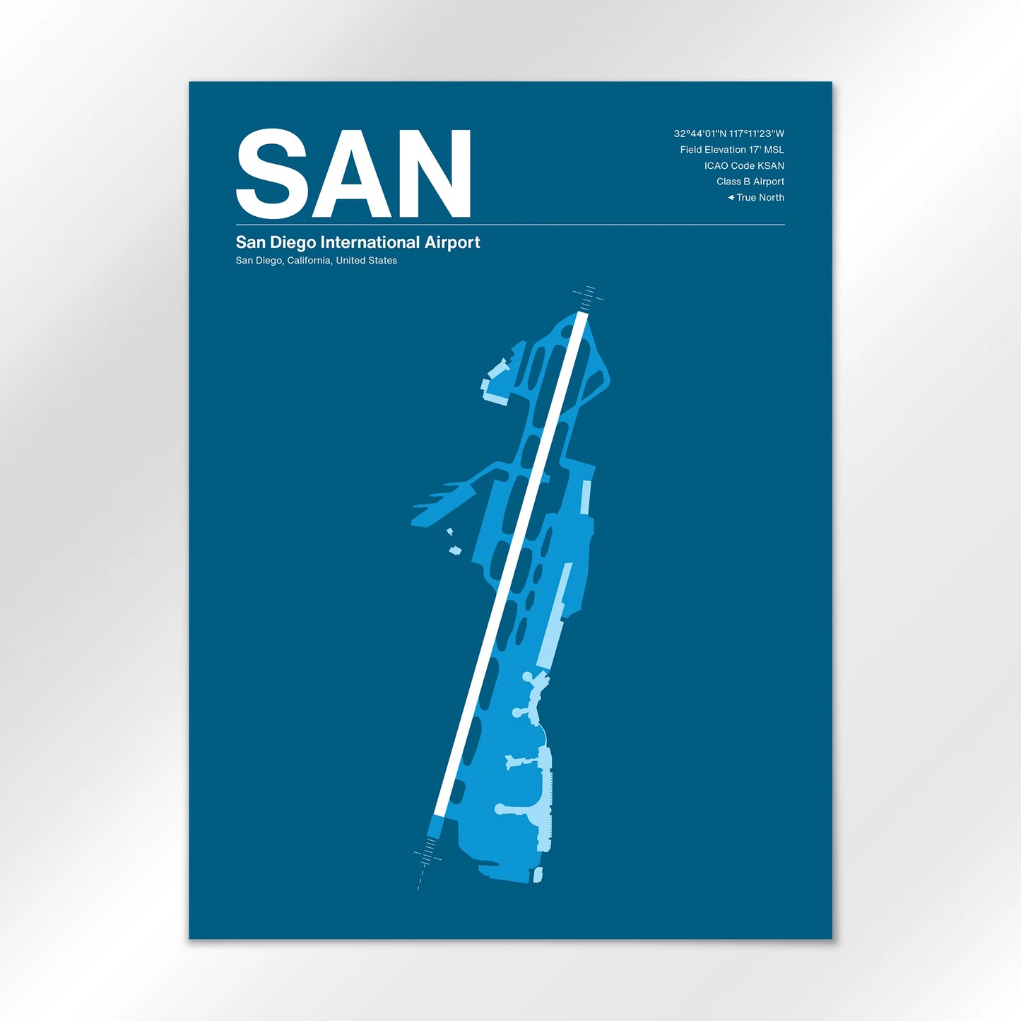 SAN | San Diego - Skyline Blue - 18×24" - No Frame