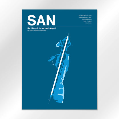 SAN | San Diego - Skyline Blue - 18×24" - No Frame
