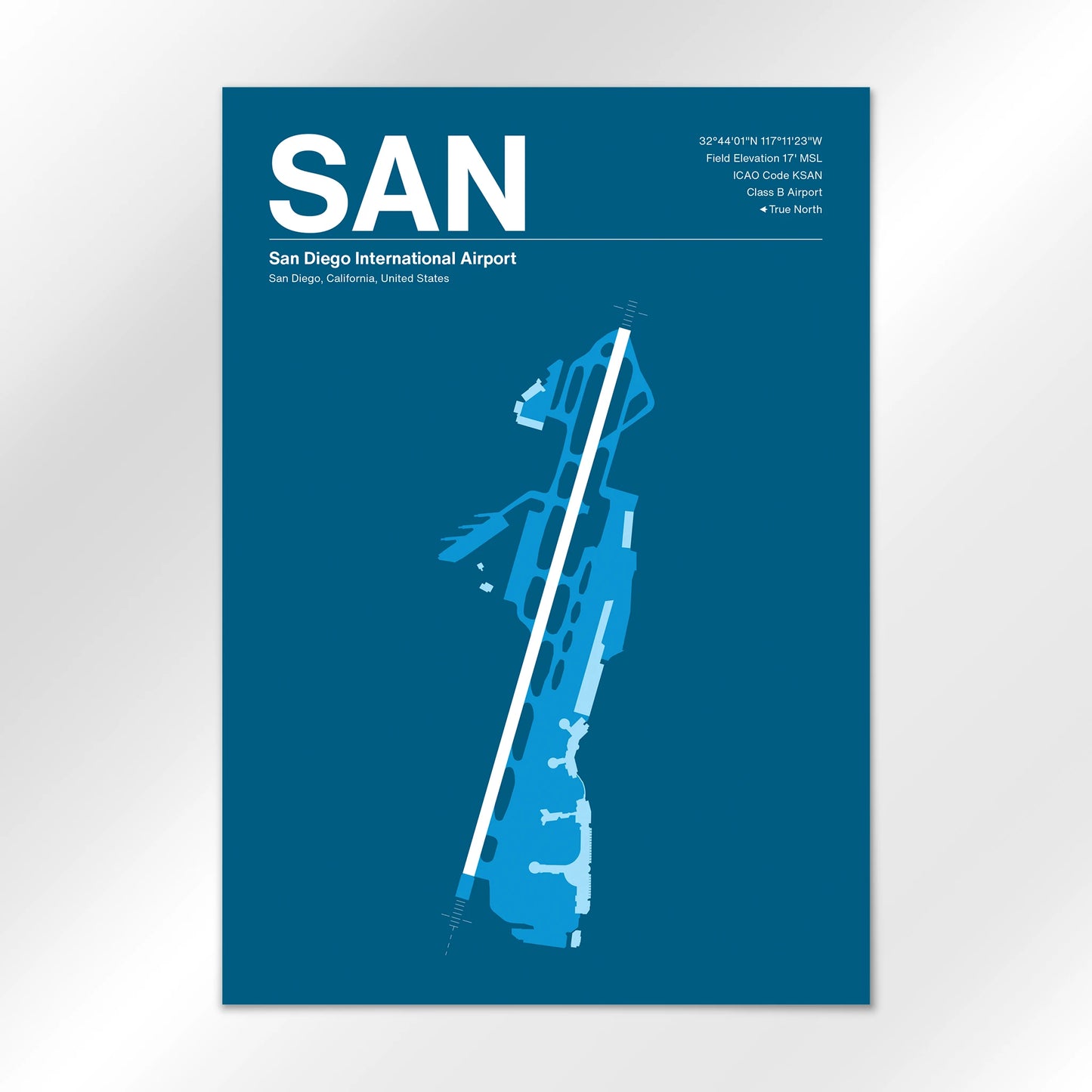 SAN | San Diego - Skyline Blue - A2 - No Frame
