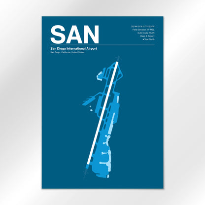 SAN | San Diego - Skyline Blue - A3 - No Frame