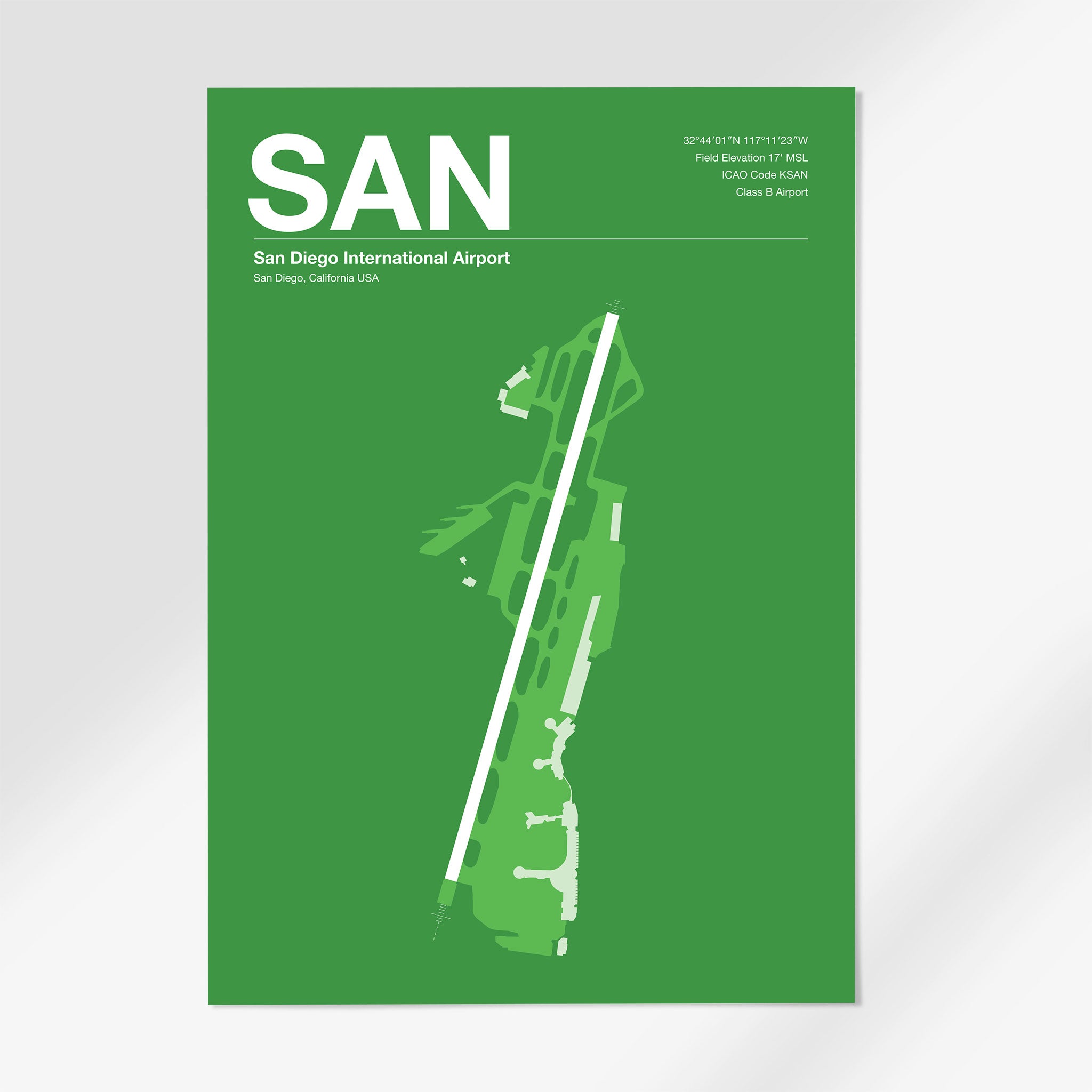 SAN | San Diego - 24×36" - Overland Green - No Frame