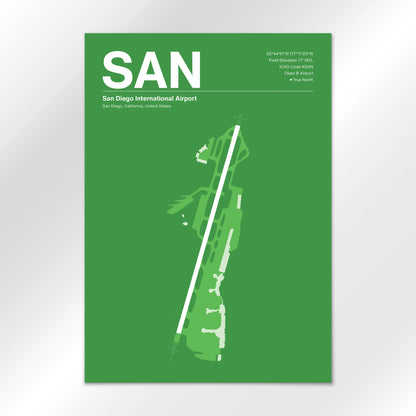 SAN | San Diego - Overland Green - A3 - No Frame