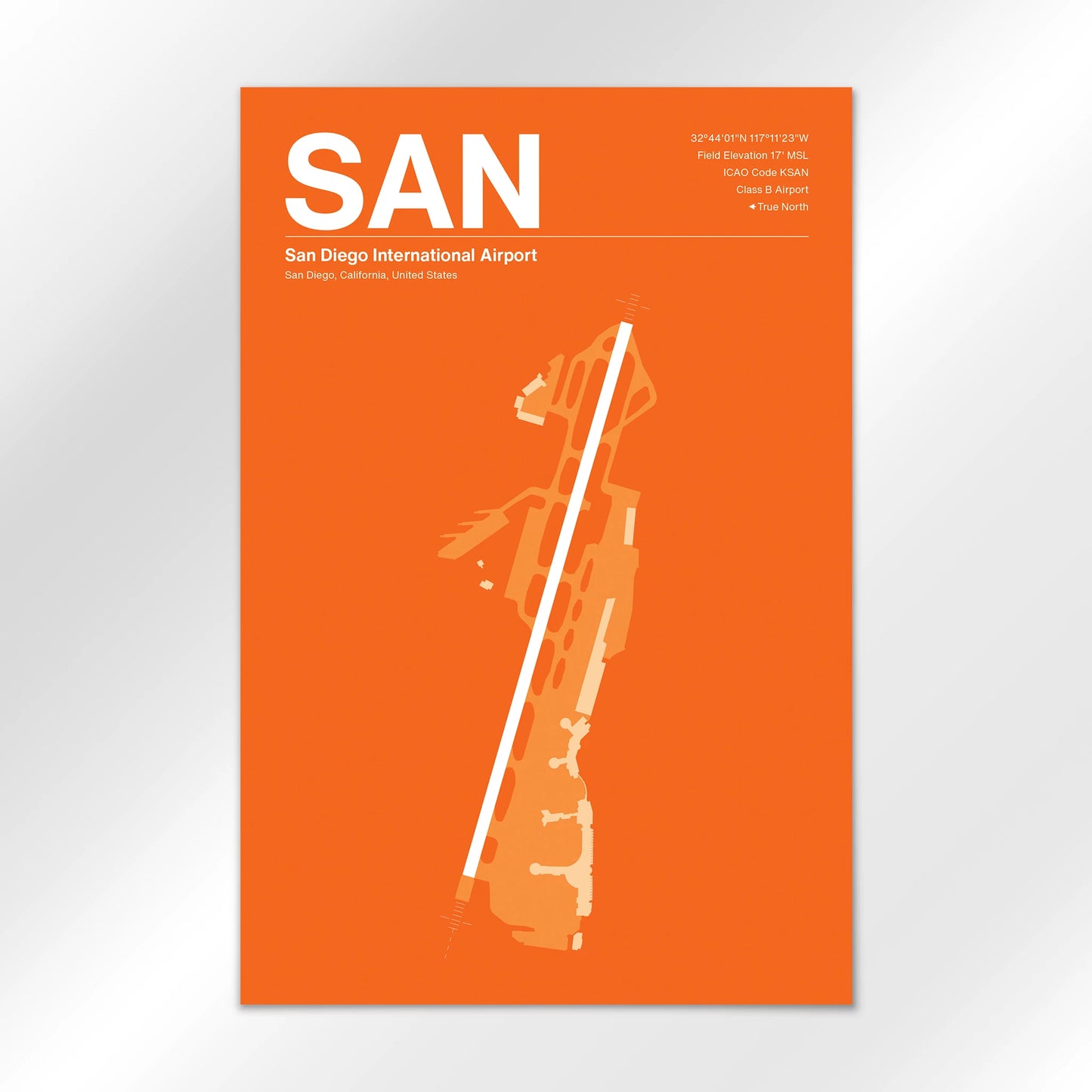 SAN | San Diego - Sunset Orange - 24×36" - No Frame