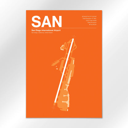 SAN | San Diego - Sunset Orange - A2 - No Frame