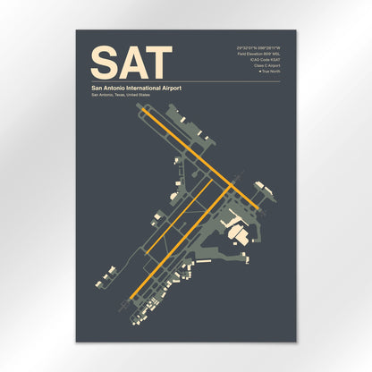 SAT | San Antonio - Mid - Century Slate - A3 - No Frame
