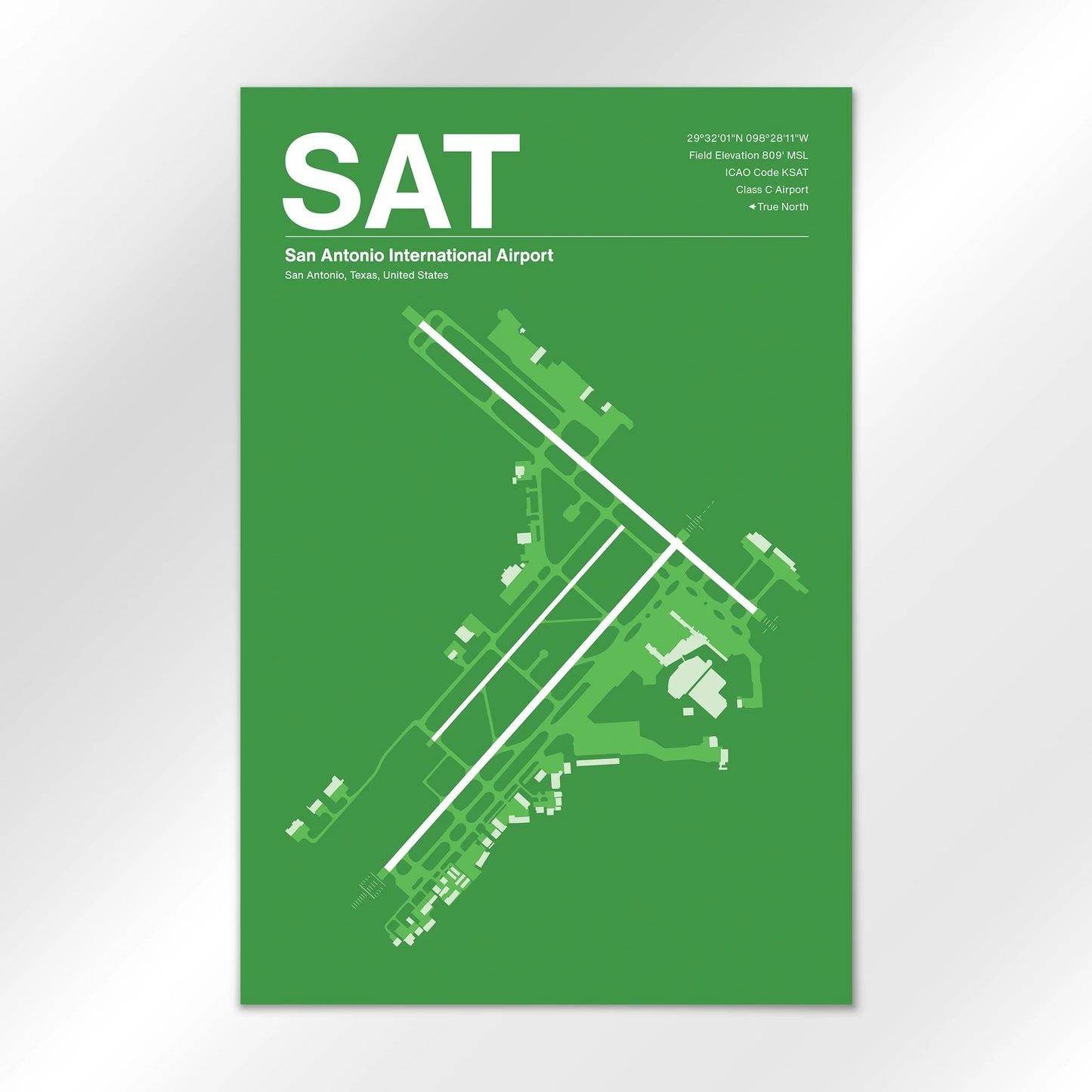 SAT | San Antonio - Overland Green - 12×18" - No Frame