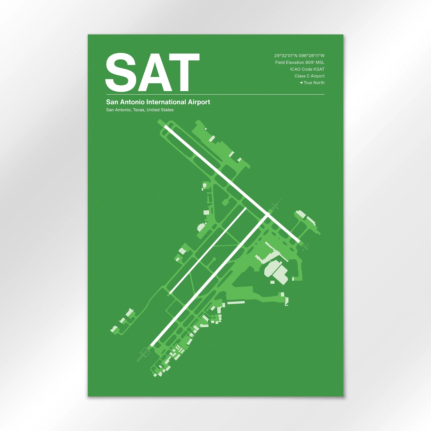 SAT | San Antonio - Overland Green - A3 - No Frame