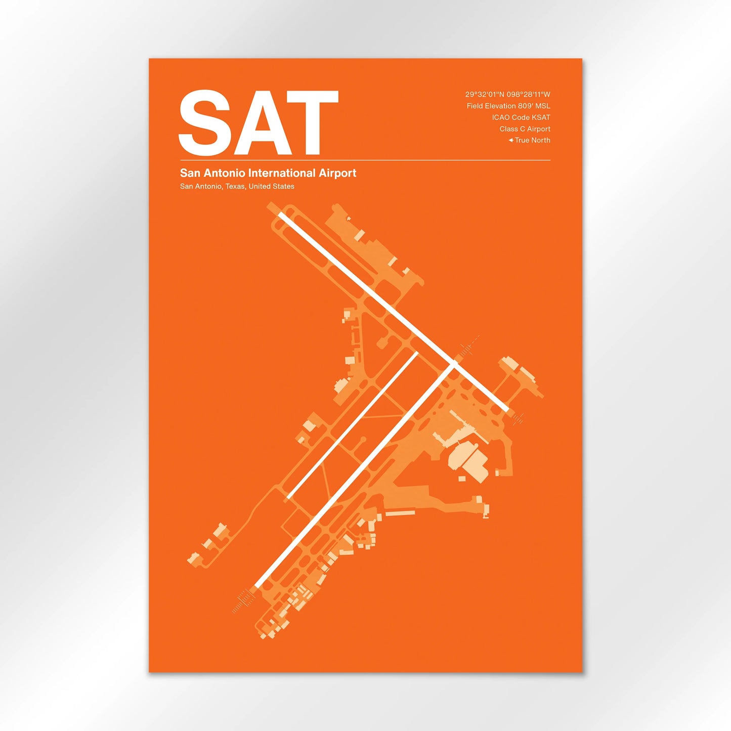 SAT | San Antonio - Sunset Orange - A2 - No Frame