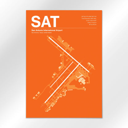 SAT | San Antonio - Sunset Orange - A3 - No Frame