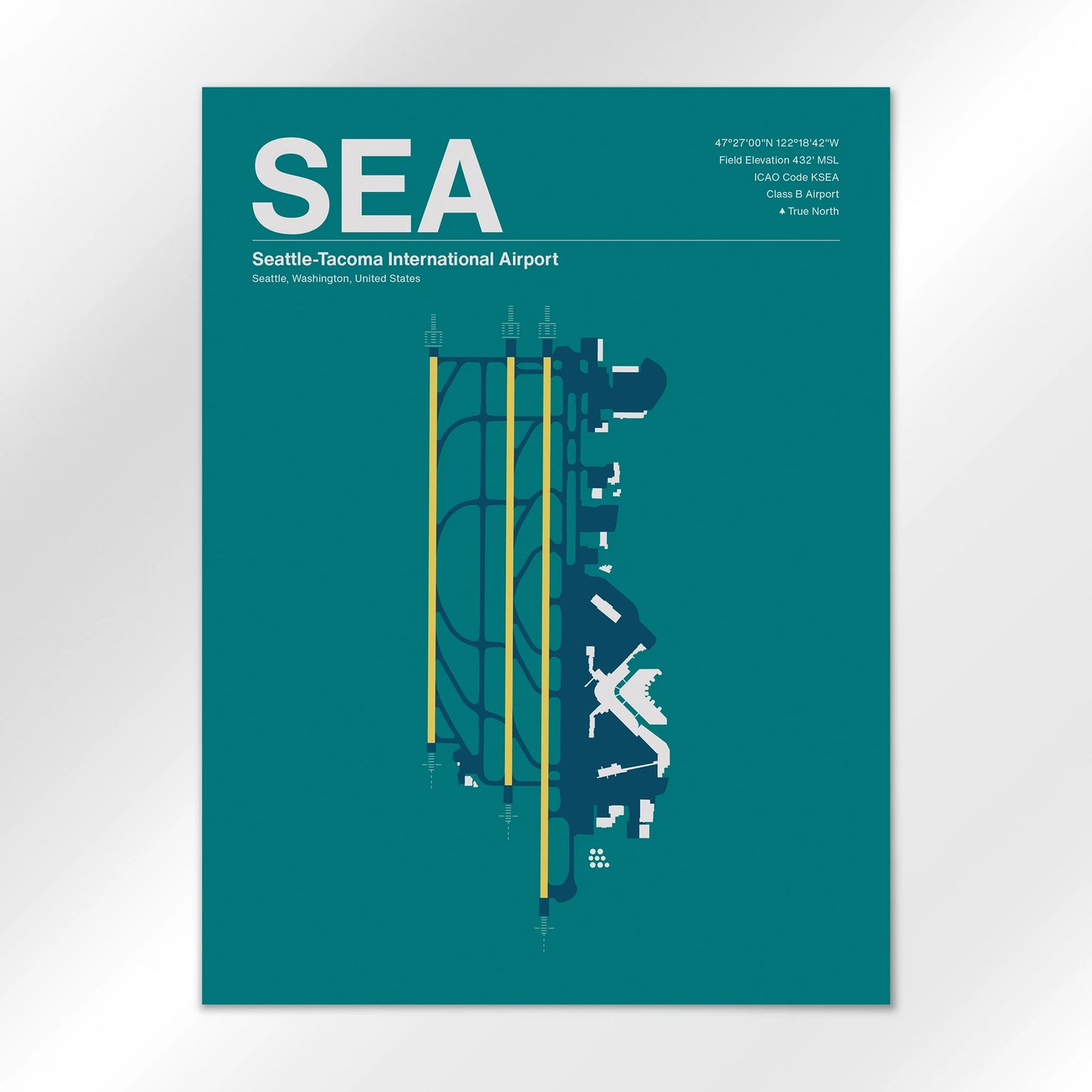 SEA | Seattle - Mid - Century Moss - 18×24" - No Frame