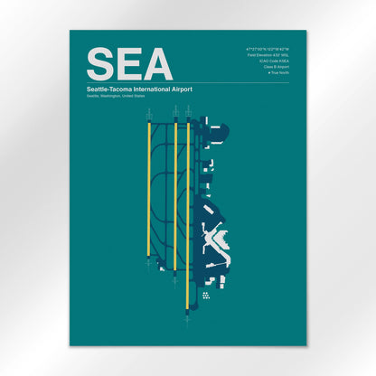 SEA | Seattle - Mid - Century Moss - 18×24" - No Frame