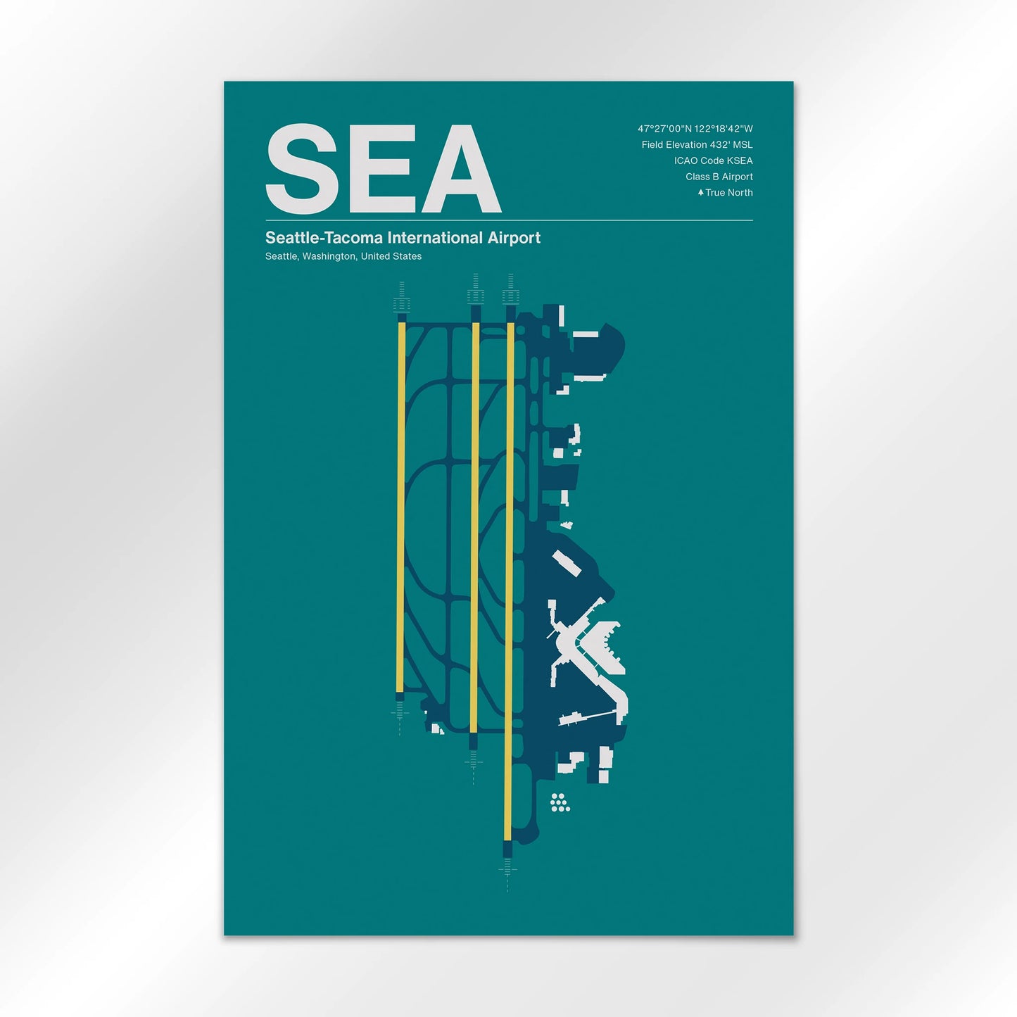 SEA | Seattle - Mid - Century Moss - 24×36" - No Frame