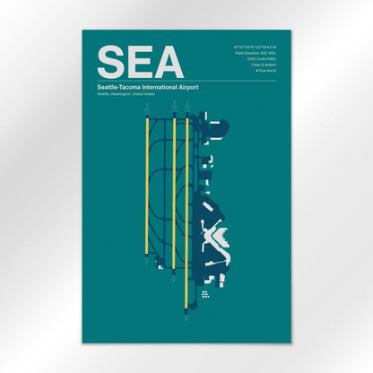SEA | Seattle - Mid - Century Moss - 24×36" - No Frame
