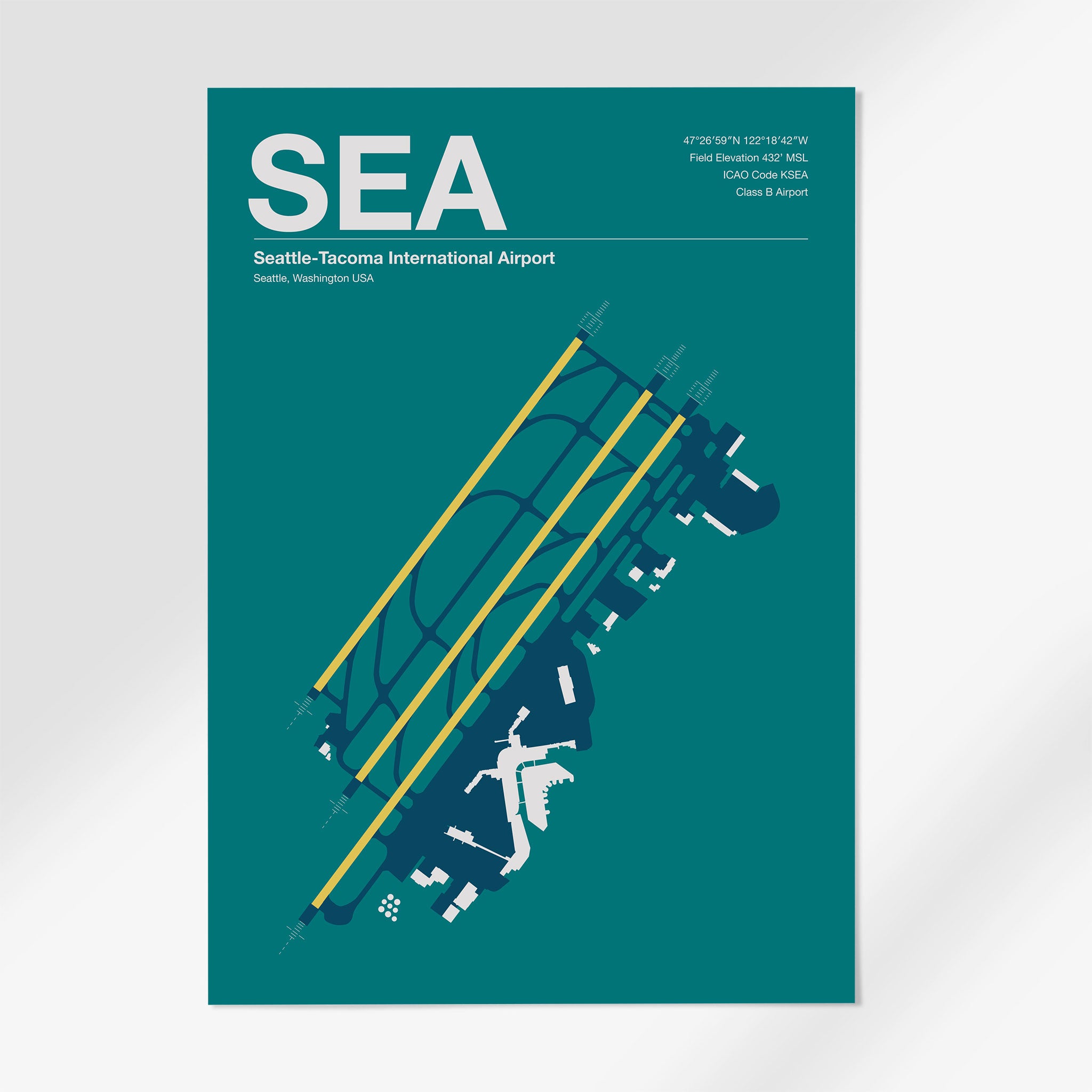 SEA | Seattle - A3 - Mid - Century Moss - Black