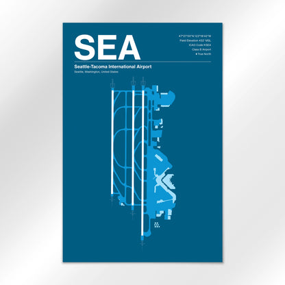 SEA | Seattle - Skyline Blue - 12×18" - No Frame