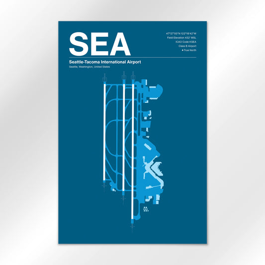 SEA | Seattle - Skyline Blue - 12×18" - No Frame