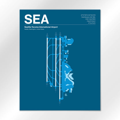 SEA | Seattle - Skyline Blue - 16×20" - No Frame