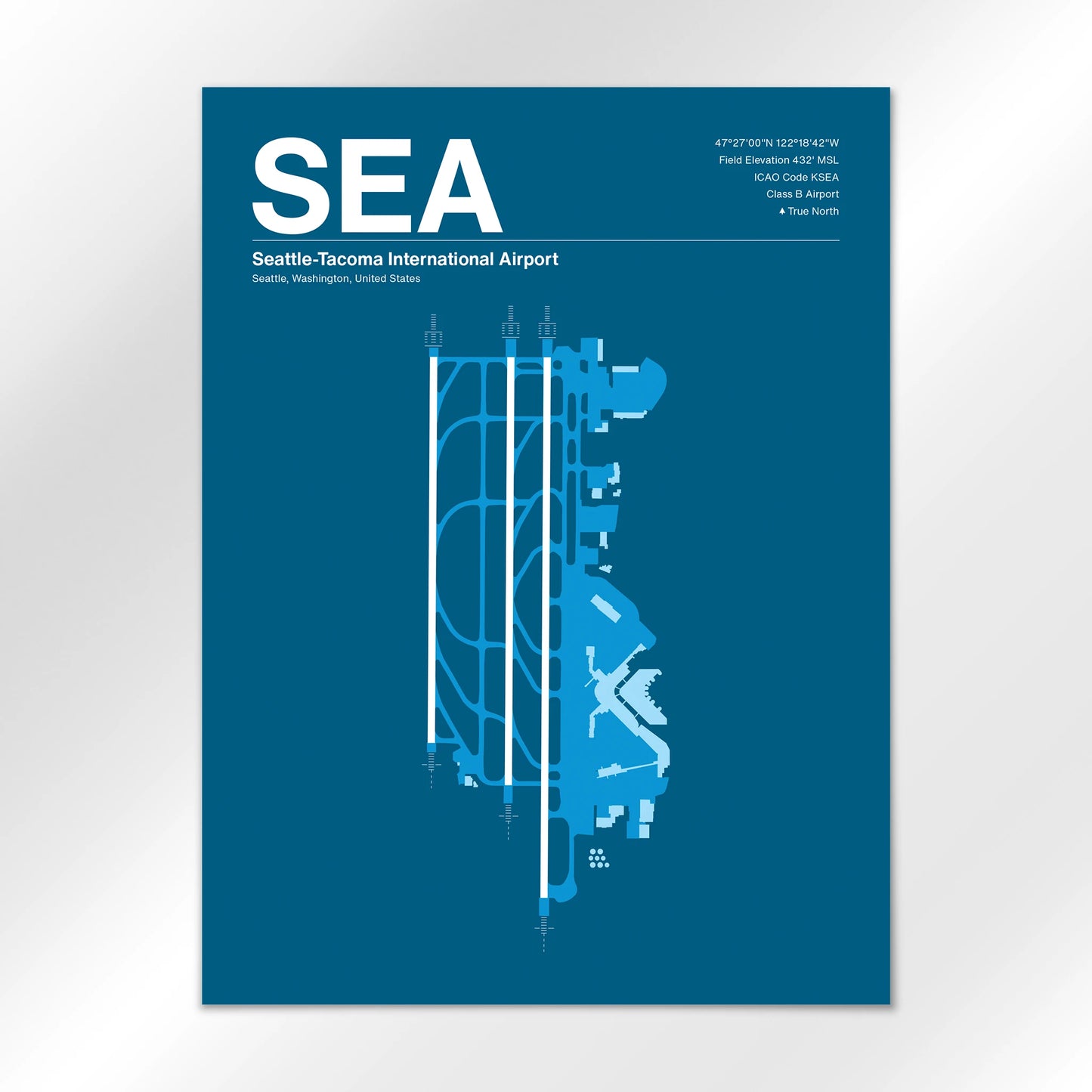SEA | Seattle - Skyline Blue - 18×24" - No Frame