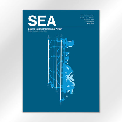 SEA | Seattle - Skyline Blue - 18×24" - No Frame